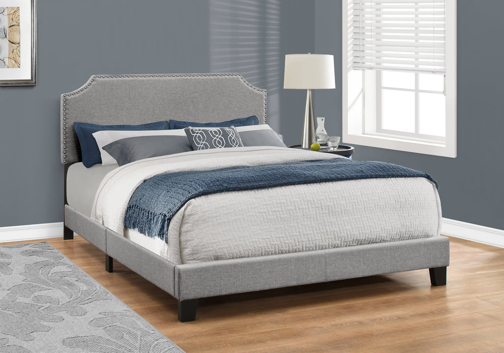 Candace & Basil Roosevelt Queen Bed Frame - Grey Linen