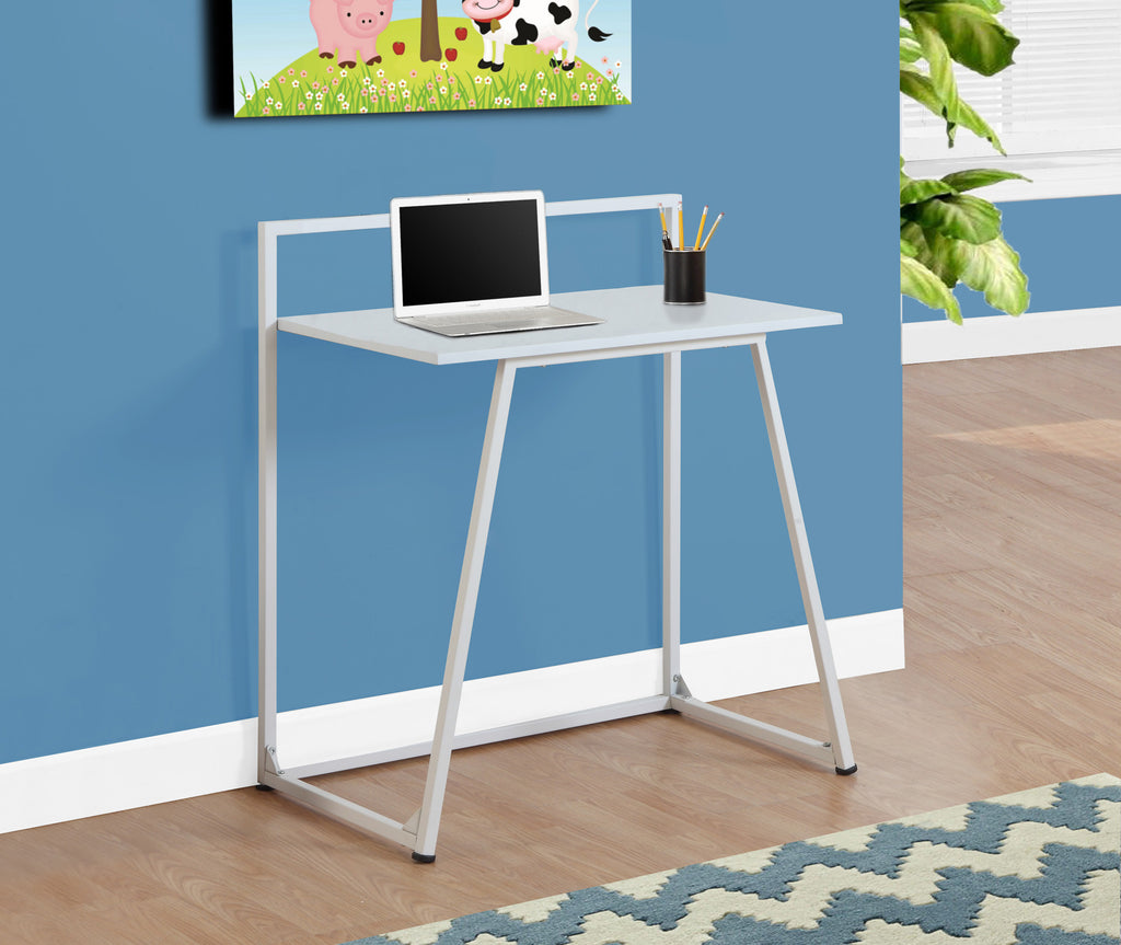 Candace & Basil Computer Desk - 30"L / Juvenile White / White Metal