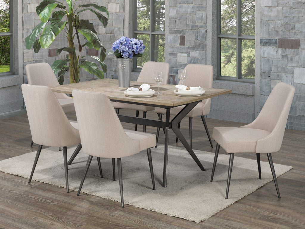 Venetian 7PC Dining Set - Beige Linen | Candace and Basil Furniture
