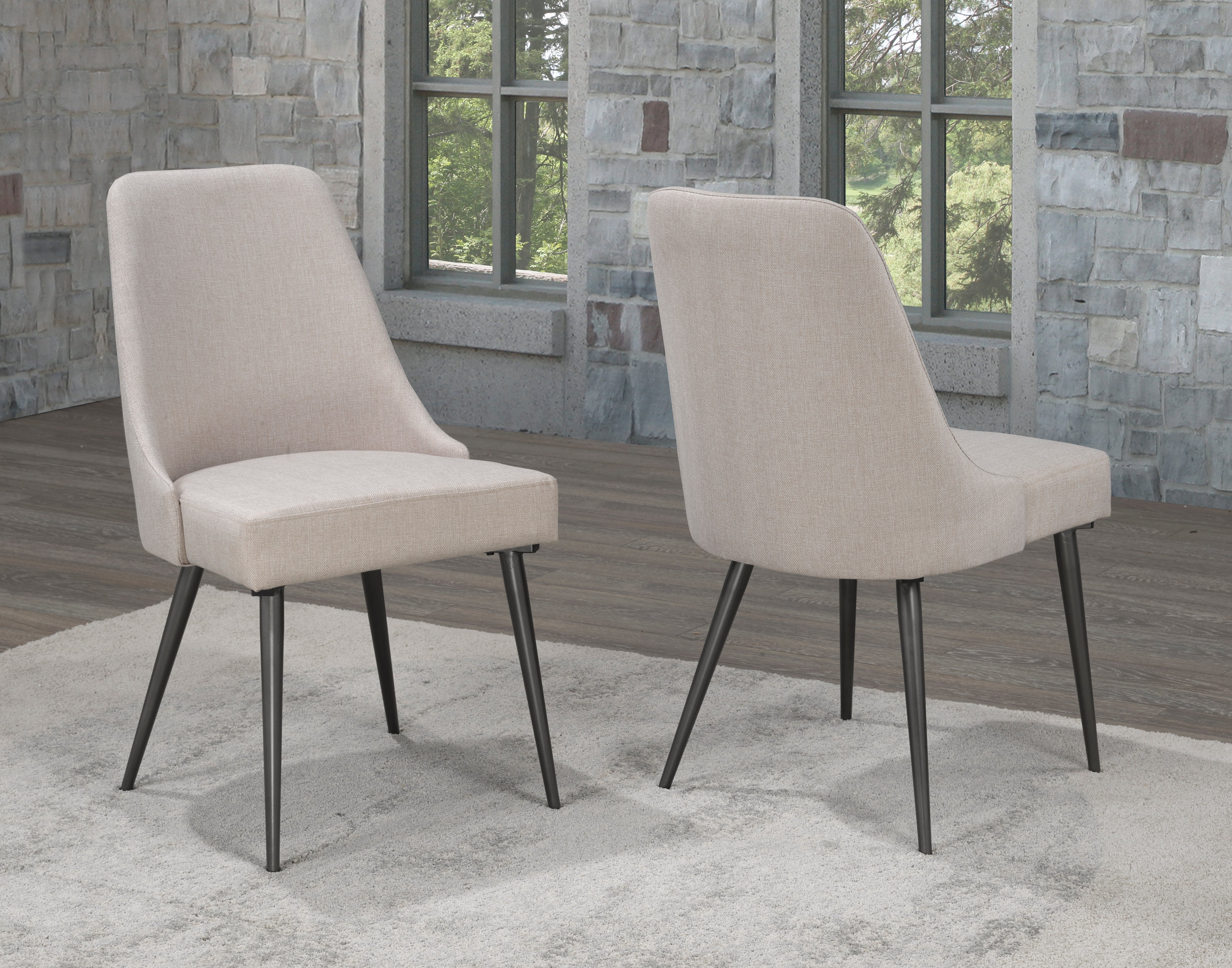Venetian Dining Chair (Set of 2) - Beige Fabric